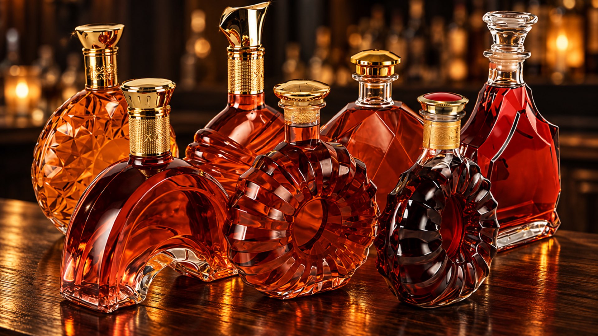 Brandy Bottles on Bartop